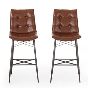 2pc Pineview Contemporary Tufted Counter Height Barstools - Christopher Knight Home - 1 of 4