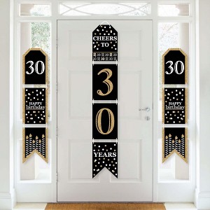 Big Dot of Happiness Adult 30th Birthday - Gold - Hanging Vertical Paper Door Banners - Birthday Party Wall Decoration Kit - Indoor Door Decor - 1 of 4