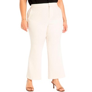 ELOQUII Women's Plus Size The 365 Suit Crop Flare Leg Trouser - 1 of 4