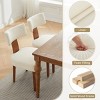 Linen Dining Chairs Set of 2,Armless Upholstered Chairs with Curved Backrest and Wood Legs for Dining or Living Room-Baofuwish - 3 of 4