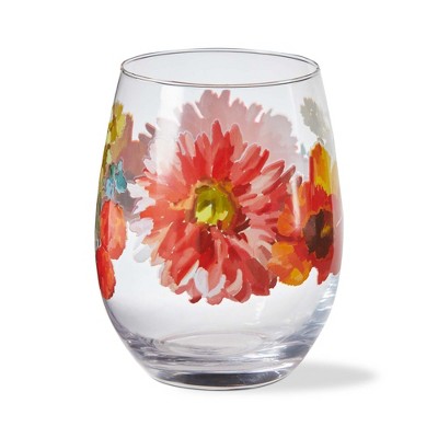 tag Blooming Flowers Stemless Wine