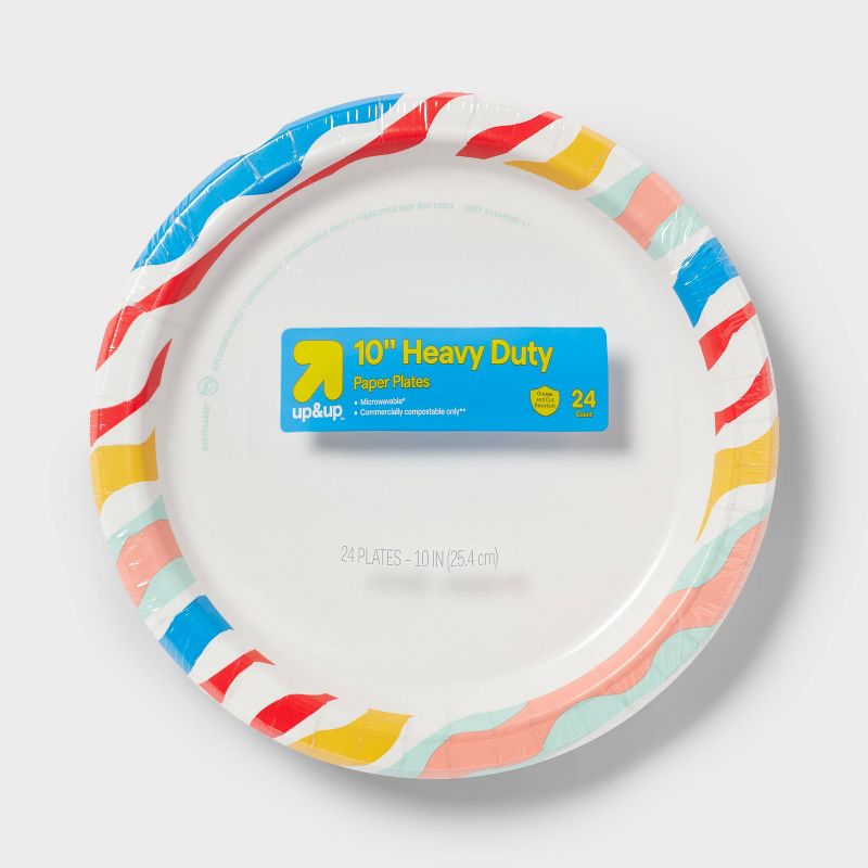 Disposable Paper Plates 10&#34; - Colorful Waves - 24ct - up &#38; up&#8482;, 1 of 4