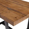 XIYUYEU Dining Table Modern Distressed Solid Wood Metal Open Frame Table for Dining Room - 3 of 4