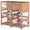 PawHut Catio, Outdoor Cat Enclosure House, Wooden Feral Cat Shelter on Wheels with Hammock, Platforms Ramps, and Waterproof Roof - 4 of 4