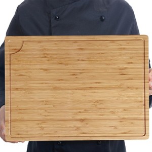 TackView Cutting Board, Bamboo Cutting Board with Juice Groove,  Knife Friendly Chopping Board,24*18*0.8in,Oil injection - 1 of 4