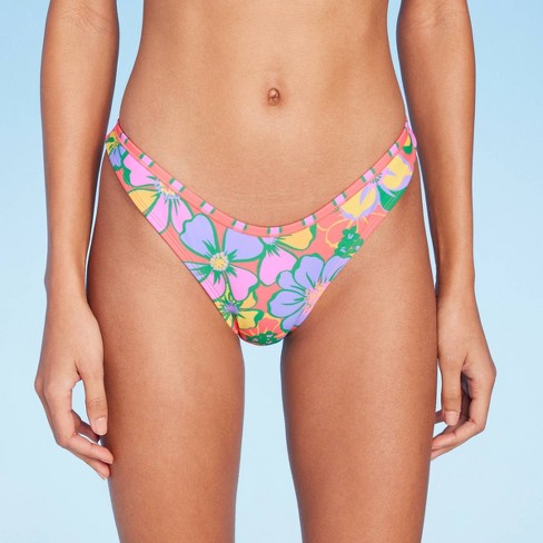 Women's Low-rise High Leg Cheeky Bikini Bottom - Wild Fable™ Pink Xxs :  Target