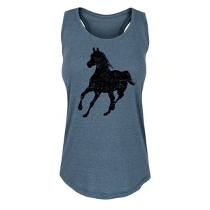 Women's - Country Casuals - Running Horse Sillouettte Graphic Racerback Tank - 1 of 4