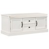 YOOCOZZ Solid Wood Storage Shoe Bench with Removable Cushion,2 Cabinets and 2 Drawers - 3 of 4