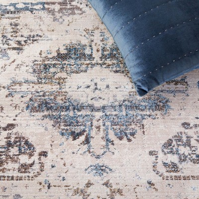 Hand-Knotted Blue Synthetic 6' x 9' Rectangular Area Rug