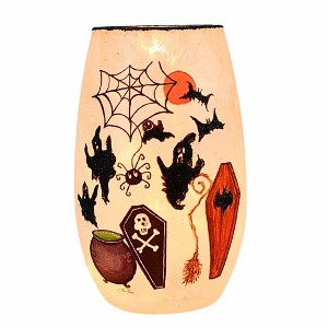 Stony Creek 5.0 Inch Spooky Season Pre-Lit Small Vase Halloween Lighted Glass Accent , Halloween Decor Spooky Season Lighted Halloween (1PC) - 1 of 4