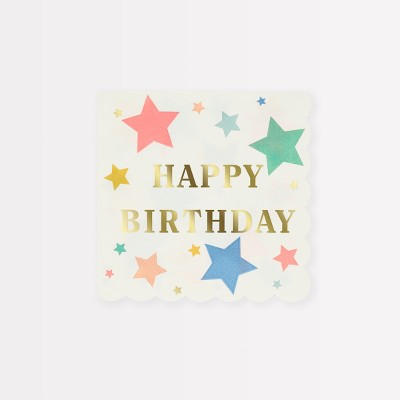 Meri Meri Happy Birthday Stars Small Napkins (pack Of 16) : Target