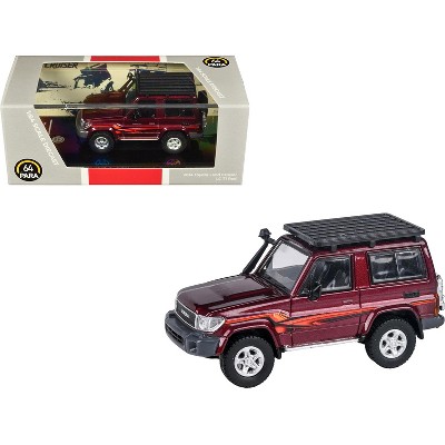 2014 Toyota Land Cruiser LC 71 Red Metallic with Graphics 1/64 Diecast Model Car by Paragon Models