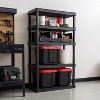 IRIS USA 5-Shelf Heavy Duty Plastic Storage Shelves, 750lb Capacity, Large Modular Shelving Unit Storage Organizer, Black - 2 of 4