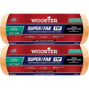 Wooster Genuine 9" Non-Beveled Super/Fab FTP 3/4" Nap Roller Cover 2-Pack # RR933-9-2PK - 1 of 1