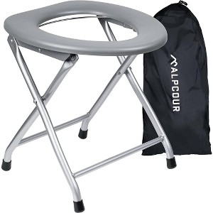 Alpcour Portable Toilet Seat - Compact Indoor & Outdoor Commode with Bag Hooks & Travel Bag - 1 of 4