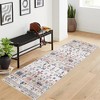 Boho Area Rug Washable Rug Moroccan Living Room Rug Non-Shedding Print Floor Carpet Soft Abstract Carpet, Beige - 2 of 4