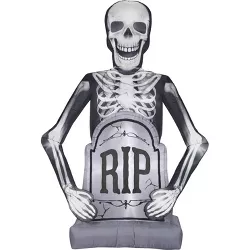 Gemmy Photorealistic Airblown Skeleton w/Tombstone Giant, 10 ft Tall, Multicolored