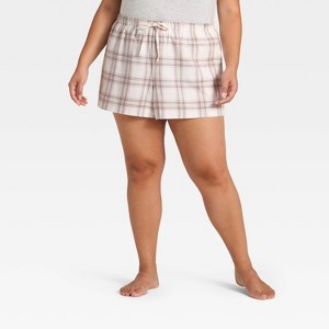 Women's Flannel Pajama Shorts - Auden™ - 1 of 3