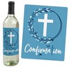 Big Dot of Happiness Confirmation Blue Elegant Cross - Boy Religious Party Decorations for Women and Men - Wine Bottle Label Stickers - Set of 4 - 2 of 4
