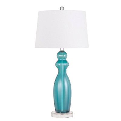 31" Pair of Bristol Aqua Glass Table Lamp - Cal Lighting