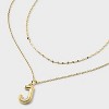 14K Gold Dipped Cubic Zirconia Duo Initial Multi-Strand Necklace - A New Day™ Gold - 4 of 4