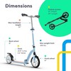 Lascoota Kick Scooter for Adults & Teens. Lightweight Foldable Adult Scooter Large Sturdy Wheels - Vintage Blue - 2 of 4