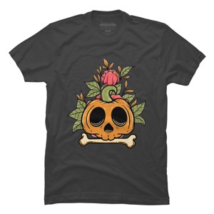 Men's Design By Humans Halloween with Rose Illustration By rukurustudio T-Shirt - 1 of 2