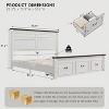 SinCiDo Farmhouse King Size Bed Frame w/51" Tall Headboard, Roman Column Footboard & 3 Spacious Storage Drawers, No Box Spring Needed - 2 of 4