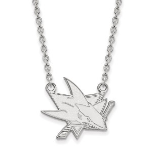 Black Bow Jewelry Sterling Silver San Jose Sharks NHL Necklace 18 Inch - 1 of 4