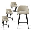 Edwin 26.5" inches Fabric Counter Height Stools,Armless Upholstered Counter Stools With Backs Set Of 4,Black Metal Frames-Maison Boucle - 2 of 4