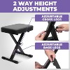 Liquid Stands Foldable Adjustable Piano Bench - X-Style Music Stool - Piano Keyboard Bench Seat for Keyboard Stand with Black Cushion Padded Bench - 4 of 4