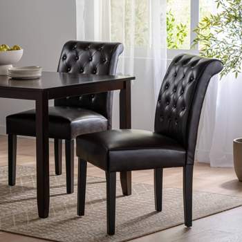 Set of 2 Palermo Tufted Dining Chair Brown - Christopher Knight Home