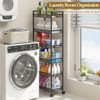 Itopfox 6-Tier Slim Rolling Storage Cart, Narrow Mobile Shelving Organizer with Wheels, Metal Wire Storage Rack for Kitchen, Bathroom, Living Room - 4 of 4
