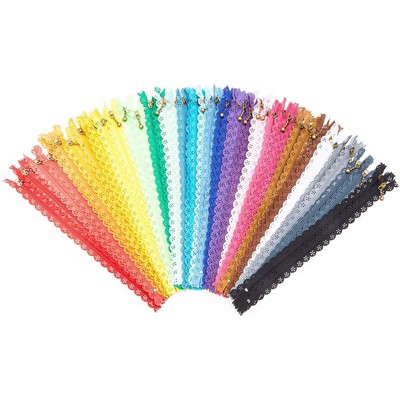 Bright Creations 50 Pieces #3 Lace Coil Zipper for Sewing Repair Kit Replacement, 10 inch, 25 Colors