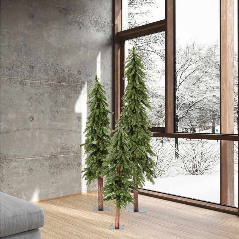 Vickerman Natural Alpine Artificial Christmas Tree Set, 4 of 5