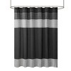 SEVOBAL Shower Curtain Faux Silk with Pintucked Detailing and Colorblock Design for Stylish Bathroom Decor, Black, 72"*72"*0.13" - 3 of 4