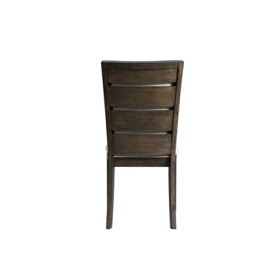 Gray Upholstered High Back Wood Side Chair Set
