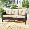 UPTIOT 3-person Patio Rattan Sofa With Wide Armrests - 3 of 4