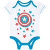 Marvel Avengers Captain Captain America Spider-Man Baby Girls Cuddly Short Sleeve Bodysuit and Headband Captain Marvel, Captain America, Spider-Girl  - 2 of 4