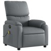 vidaXL Electric Massage Recliner Chair - Gray Faux Leather Adjustable Armchair with Vibration Massage, Auto Footrest - 3 of 4