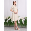 INSPIRE CHIC Women's Elegant A-Line Choker V Neck Belted Wear to Work Fit and Flare Dress - 3 of 4
