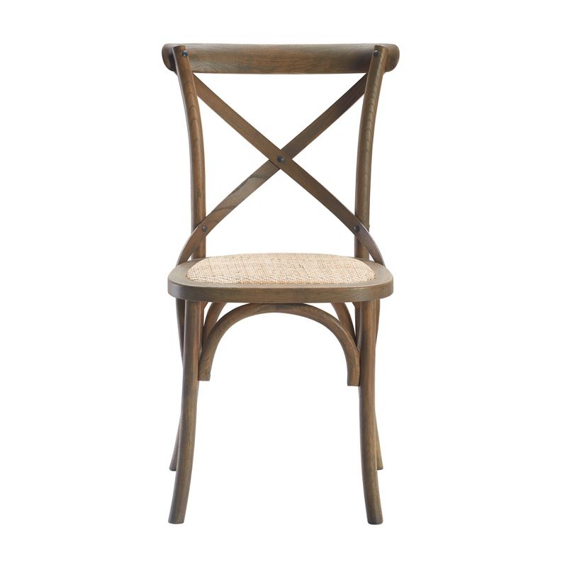 Set of 2 Elmhurst Cross Back Side Chair Natural Rattan - Finch, 3 of 8