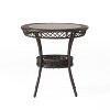 CAVINAS 34" Round Glass Top Patio Table,Outdoor Side Table with Wicker Base and Storage Basket,Outdoor Table for Patio,Garden - 2 of 4