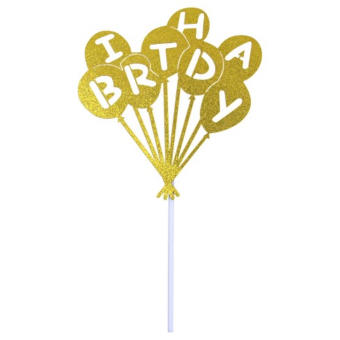 O'creme Gold 'happy Birthday' In Heart Cake Topper : Target