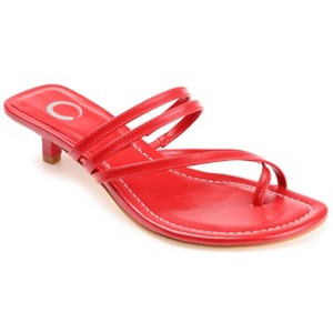 Journee Collection Womens Lettie Tru Comfort Foam Open Toe Kitten Heel Pumps Red 12 - 1 of 4