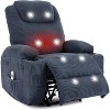 Comfy Corduroy Recliner Chair for Small Space, Updated Adjustable Electric Power Recliner Chairs for Adults with 2 Side Pockets, USB Port, Tool - 3 of 4