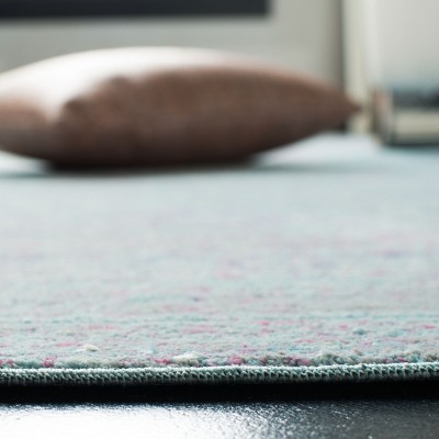 Valencia Turquoise and Multicolor Synthetic Square Area Rug 6'7" x 6'7"
