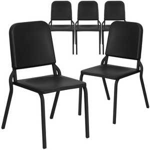 Emma and Oliver 5 Pack Black High Density Stack Melody Band/Music Chair - School & Classroom Chair - 1 of 4