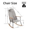 CAVINAS Modern Rocking Chair with High Back and Armrest, Technical Leather Upholstered Ergonomic Glider Chair - 4 of 4