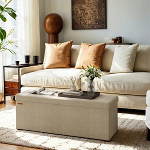 43" Storage Ottoman Bench, Ottoman with Storage, Ottoman Bench, Hold up to 660lb for Living Room - 1 of 4